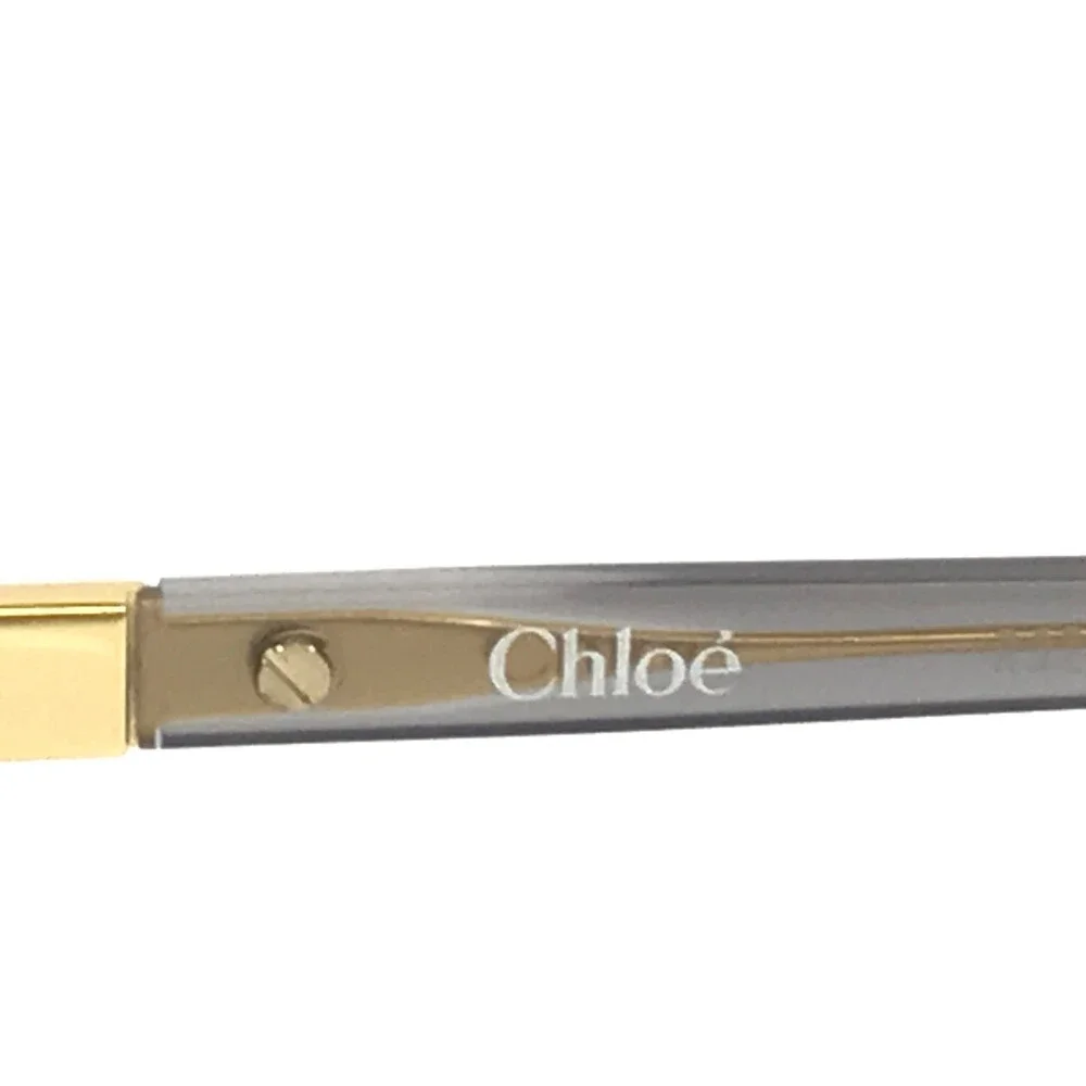 Chloe Eyeglasses Frames CH0368O 005 Beige Transparent Gold Hexagonal 54-16-140